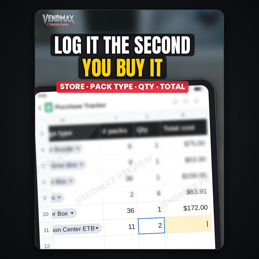 Log it the second you buy it: store, pack type, quantity and total