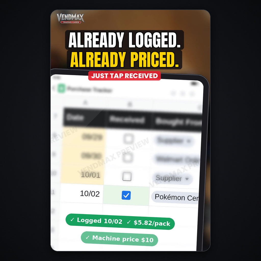 Already logged, already priced: just tap Received