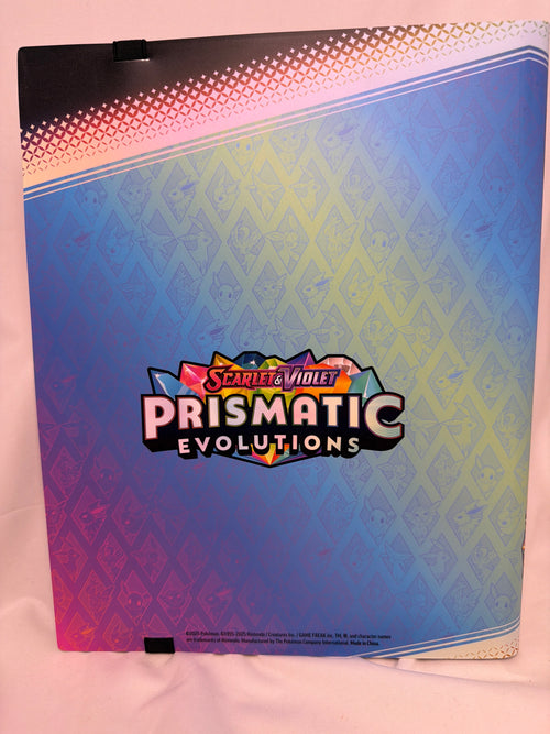 Pokemon Scarlet & Violet Prismatic Evolutions 396 card binder with elastic strap