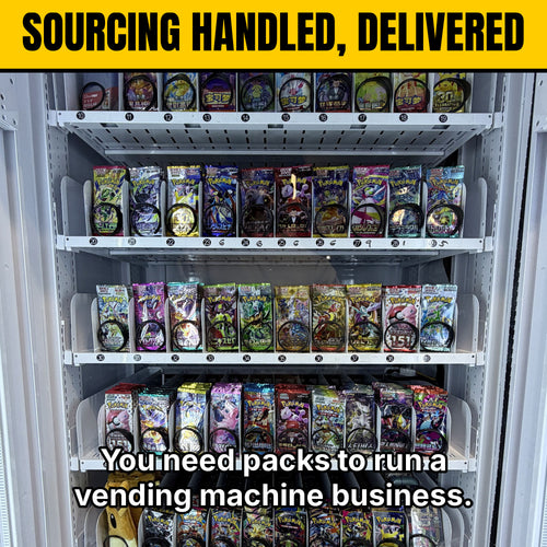 Sourcing handled, delivered — Packline Pokémon inventory purchasing service for vending machines